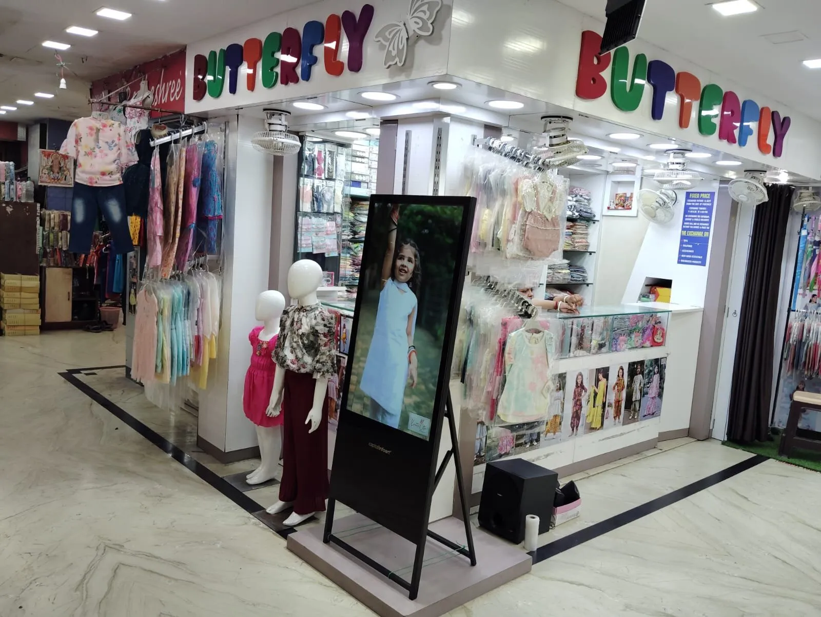 Butterfly Kids Store Standee, a Capital Infoart installation