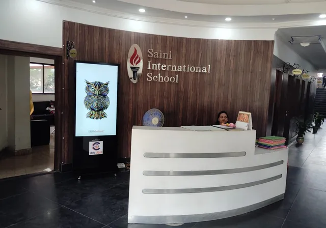 Installation at Saini International School Reception Standee