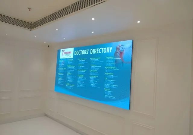 Installation at Vivekananda Hospital Doctors Directory LED Wall